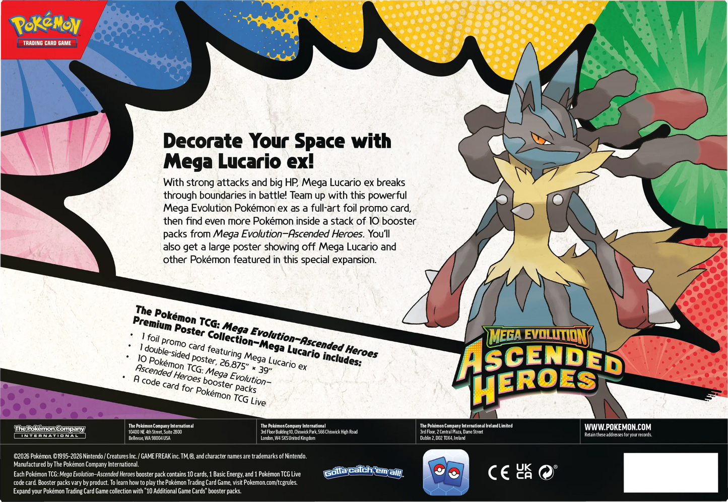 Ascended Heroes Premium Poster Collection: Mega Lucario ex (INGLÉS)