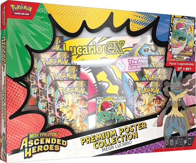 Ascended Heroes Premium Poster Collection: Mega Lucario ex (INGLÉS)